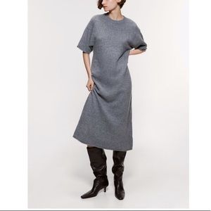 Zara grey wool blend knit dress